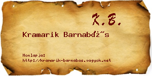 Kramarik Barnabás névjegykártya