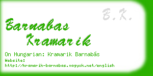 barnabas kramarik business card